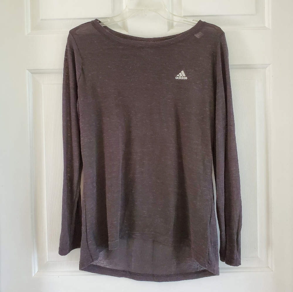 Adidas/ gray long sleeve burn out tee